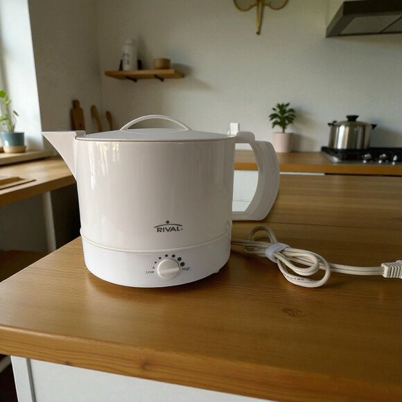 RIVAL Hot Pot Express 4071 Flip Top Adjustable Heat Setting White 32 Oz Tested - Picture 1 of 10